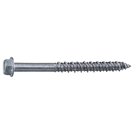 Midwest Fastener Masonry Screw, 1/4" Dia., Hex, 2 3/4 in L, 410 Stainless Steel 50 PK 54787